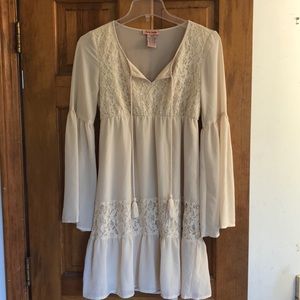 Long sleeve cream dress